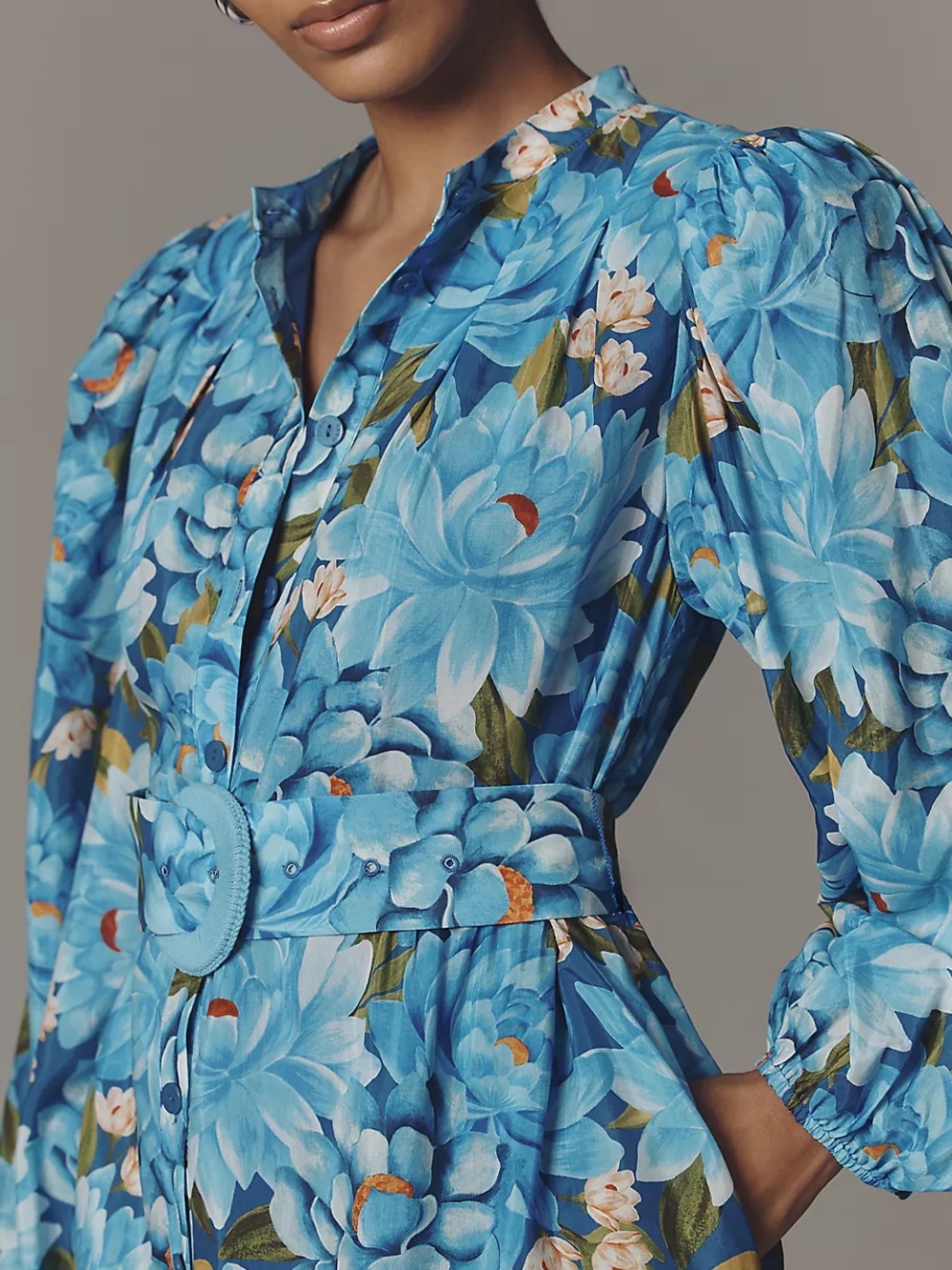 NWT Size M - Farm Rio x Anthropologie Long-Sleeve Mini Swing Dress